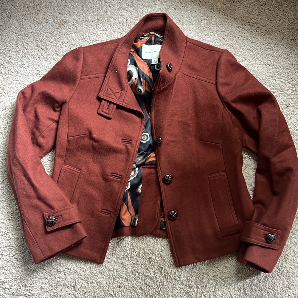 Banana‎ Republic Women’s Wool Jacket Coat - Rust Color - Small S